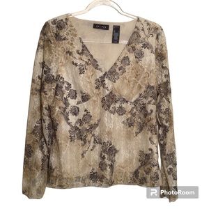 Lace Overlay Top by Axcess Size L